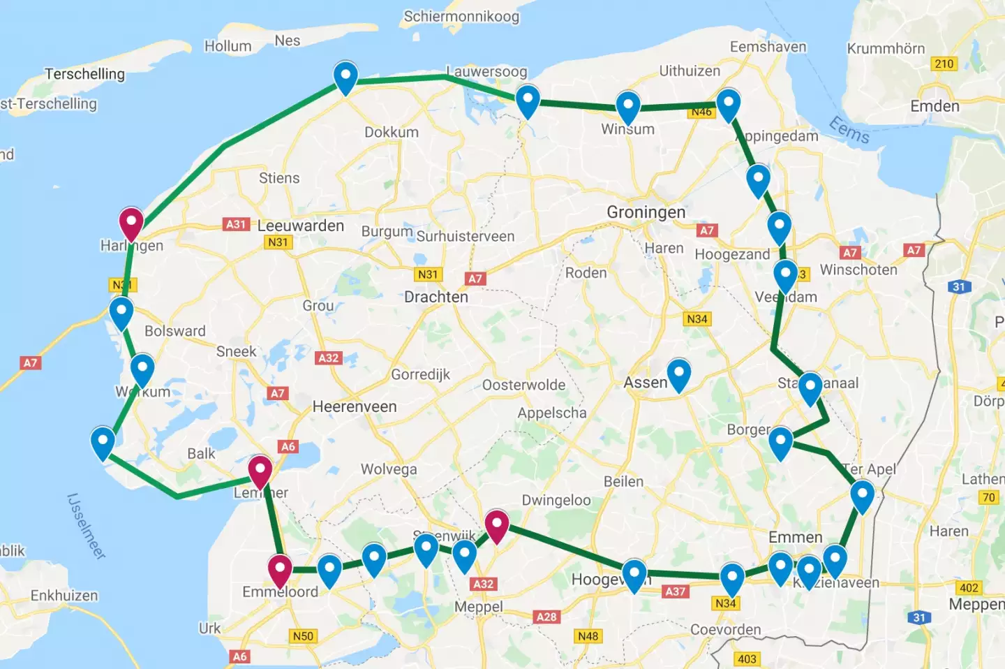 Ons verzorgingsgebied voor het vegen van uw schoorsteen ziet u op deze kaart